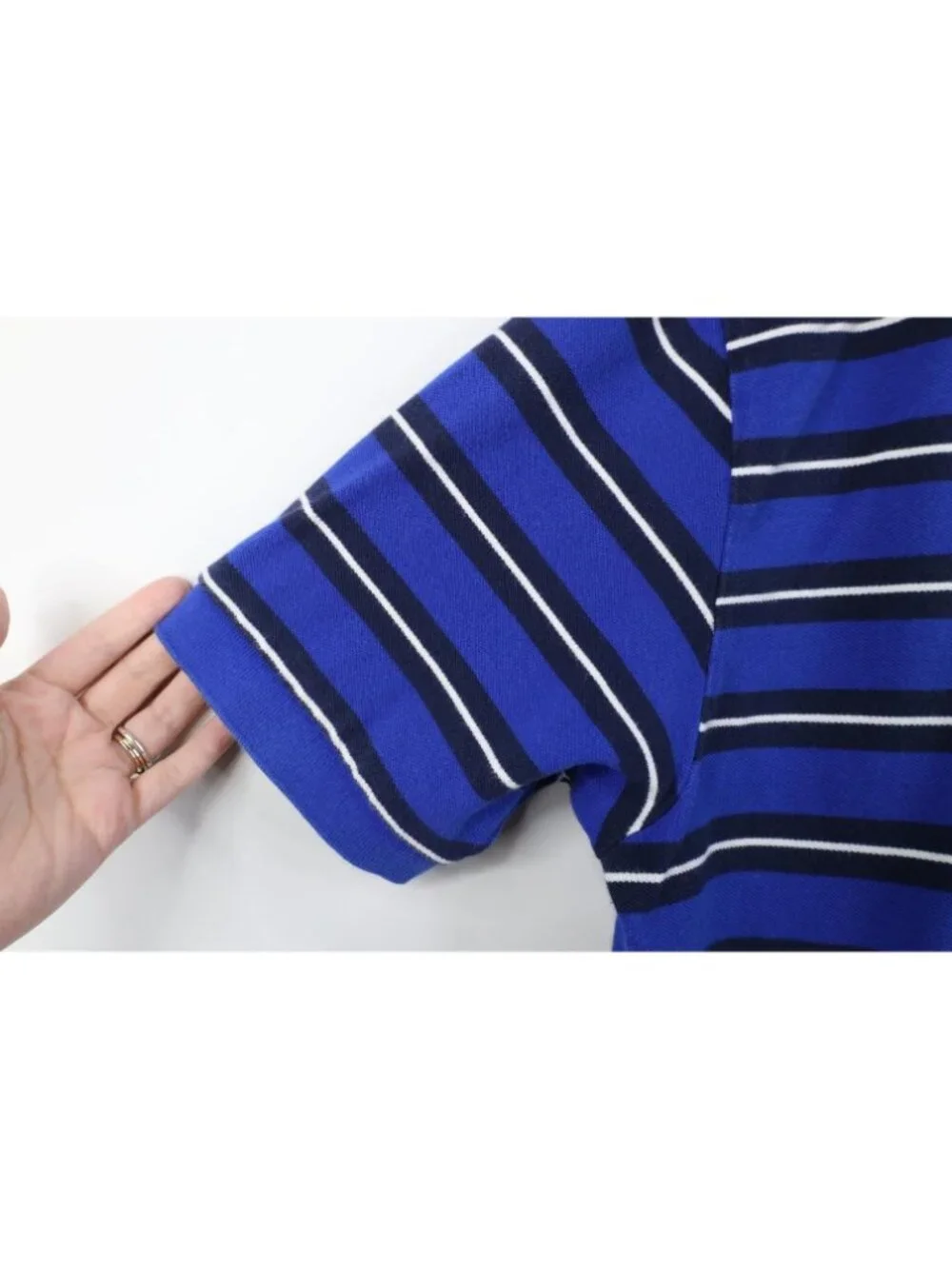 Vintage 90s Ralph Lauren Mens XL Faded Striped Color Block Knit Golf Polo Shirt